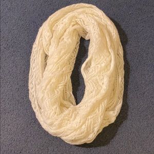 White/cream knit infinity scarf